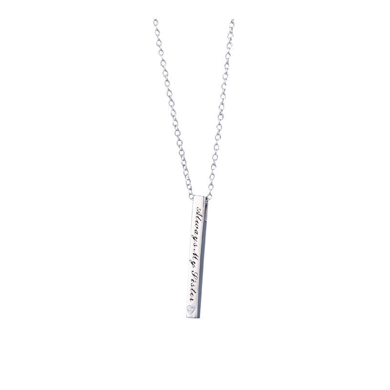 Wholesale 925 Sterling Silver Non Fading Pillar Necklace